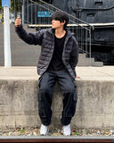 Double pocket washed denim pants