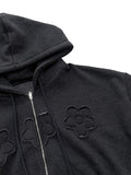 (Fleece lining) FLOWER HOOD ZIP-UP