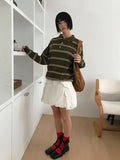 STRIPED COLLAR KNIT