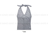 FLORAL SHEER HALTER TOP