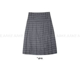 (WOOL) CHECK PLEATS MIDI SKIRT