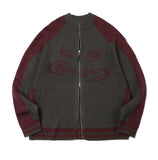 [2-WAY] Curved Block Knit Zip-Up