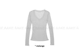 SHEER V-NECK LONGSLEEVE