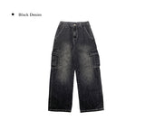 Muscle Cargo Denim Wide Pants