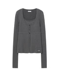 Ribbed layered cardigan knit