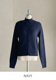 [10% wool] Baon Boucle Semi Turtleneck Knit Cardigan Set