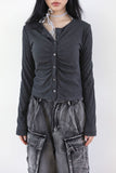 Pulli ribbed shirring tee