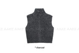 (WOOL) HIGH-NECK KNIT VEST