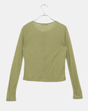 Amu See-through Ribbed Long Sleeve Cardigan