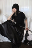 Bold Leather Pleated Skirt