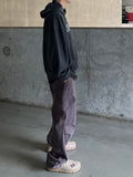 Purple Dying Curved Cargo Pants