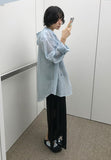 SHEER HOODED SHIRT