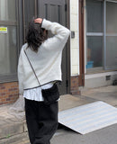 Tuen Color Matching Line Collar Knit Cardigan