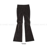 VELVET SHIRRING BOOTCUT PANTS