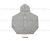 ROUGH SHIRRING HOOD ZIP-UP