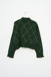 (W) Ros Argyle Twist Knitted Cardigan