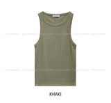 [U-BASIC] Pudding incision round ribbed sleeveless