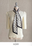 [Scarf set] Celyz Dot Tie Puff Short Sleeve Knit