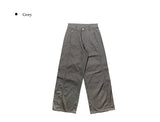 Nere Rivet Side Slit Wide Cotton Pants