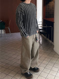 Pigment Washed Damage Ribbed Knit