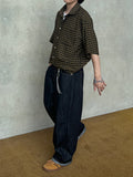 Non-fade raw wide denim