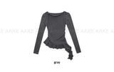 FRILL DROP OFF-SHOULDER TOP