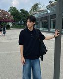 Three linen collar knit