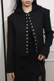 Cotton snap tweed jacket