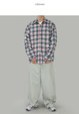 curd over check shirt