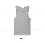 [U-BASIC] Pudding incision round ribbed sleeveless