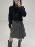 Bisque Crop Fur Cardigan