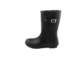 Roller Buckle Round Check Midi Rain Boots