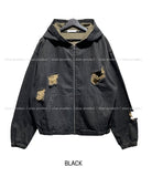 Damage Two Way Denim Hooded Jacket