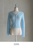 Aaron V-neck Punching Knit Cardigan