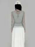 Mesh shirring round tee