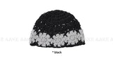 FLOWER CROCHET BEANIE