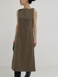 Two-Way Boatneck Sleeveless Long One Piece