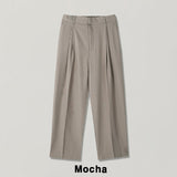 Summer double pleated wide slacks