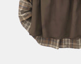 Siha Pleated Midi Check Skirt