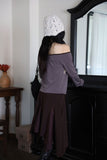 Lace unbalanced cutting skirt