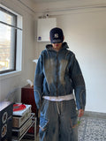 Dirty Sand Denim Hood Zip-Up