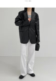Nude Loose Fit Single Leather Jacket