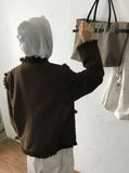 (WOOL) FRINGE POCKET TWEED JACKET