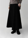 Flared Ribbed Long Skirt