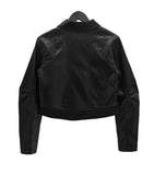 Glossy leather crop jacket