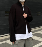 Two-way High-neck Zip-up Knit