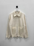 Coma collar knit zip-up
