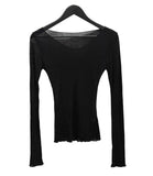 See-through handwarmer boatneck tee
