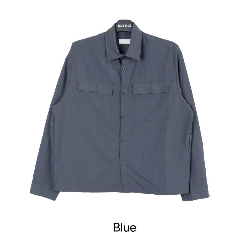 【SATIIIZ】Die Two Pocket Nylon Shirt Jacket Die Two Pocket Nylon Shirt Jacket - satiiiz