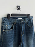 Blank wide wrinkle washing denim pants